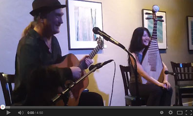 Matthew Montfort (scalloped fretboard guitar) and Shenshen Zhang (pipa) on youtube